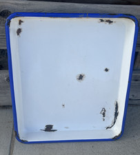 VTG XL CESCO Acid Resistant Photographic Tray, Enamel Columbian-Made Eagle Stamp