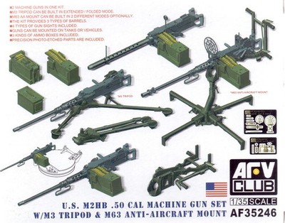 AFV CLUB AFV35246 _V 1/35 M2HB .50 Cal Gun Set with M3 Tripod & M63 AA Mount