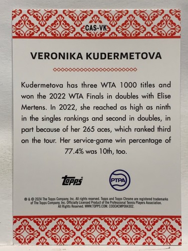 2024 Topps Chrome Tennis #CAS 'ACES' INSERT Refractor You Pick (d8) - Picture 60 of 62