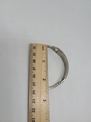Pulsera de plata esterlina vintage de México con incrustación de concha de abulón con bisagras sin pulir - Imagen 8 de 9