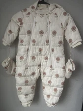 Rylee + Cru flower Floral Puffer Snowsuit Hood Mittens Size 2-3y (2T to 3T)
