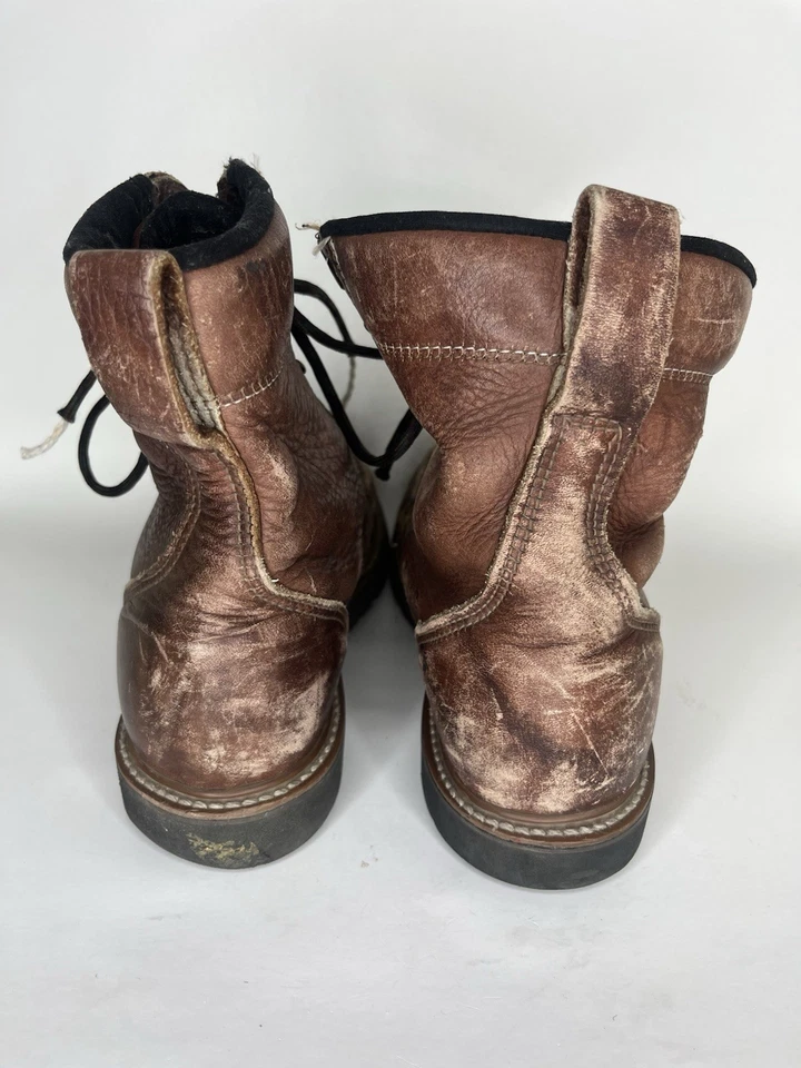 Botas de trabajo de combate Carolina de cuero marrón con cordones para mujer talla 7M US/38EU Foto 4 de 4