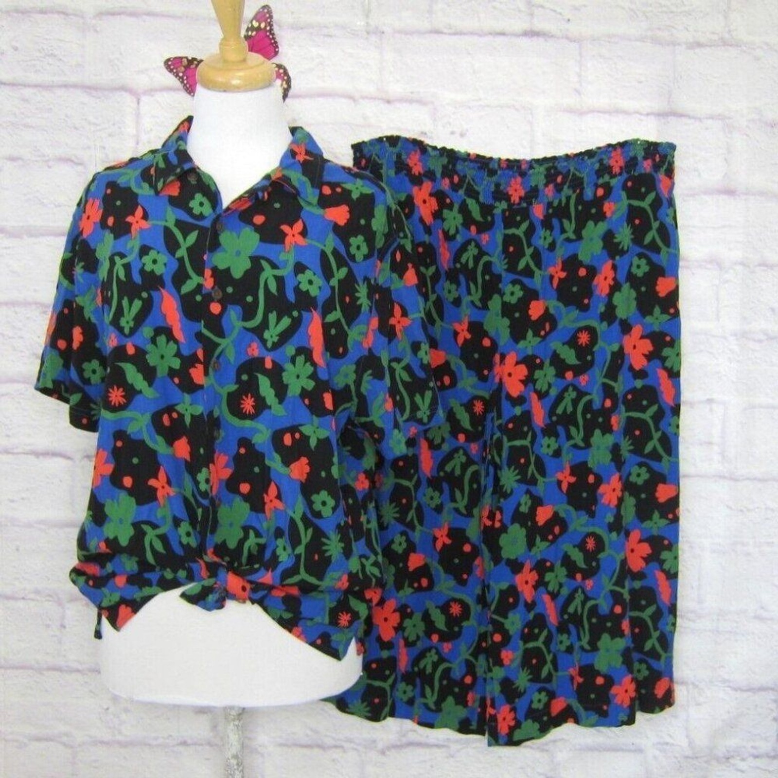 Latino Heritage Month X Target Floral S/S Button Front Bouse & Palazzo Pants XXL