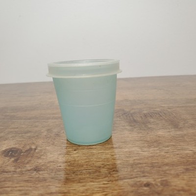 Vintage Tupperware 2 oz Midget 101 Pastel Blue Container w/ 201 Clear Lid