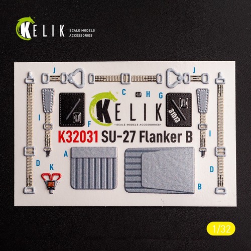 1:32 Sukhoi SU-27 - Calcomanías interiores 3D para kit trompetista KeliK K32031 - Imagen 3 de 19
