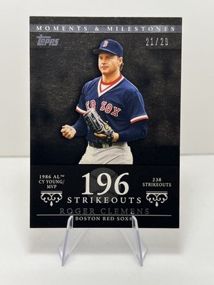 2007 Topps Moments & Milestones- Roger Clemens #18 Black 86’ AL Cy Young/MVP /29