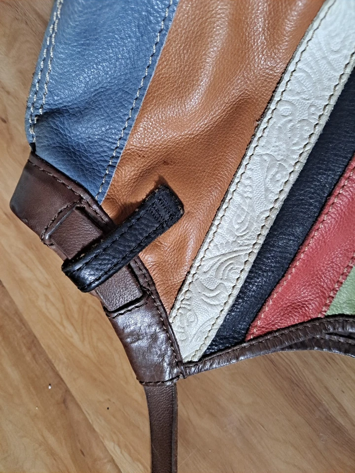 Bolso LUCKY BRAND Vintage Inspirado Y2k Patchwork Festival Cuero Boho Años 2000 Suave Foto 4 de 4