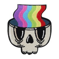Patch Zum AufbüGeln - Regenbogen Totenkopf | Biker Patches, Skull Pride AufnäHer