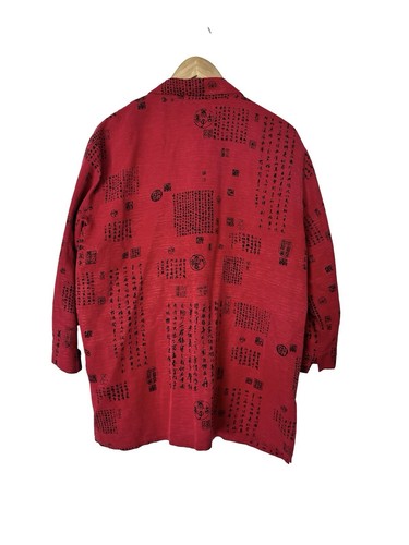 Camicetta tunica Chico's Design stampa asiatica 100% seta con colletto taglia 3/XL Lagenlook - Foto 2 di 7
