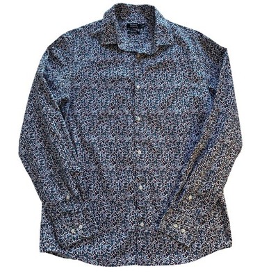 Galeries Lafayette Floral Print Men's Long Sleeve Button Down Shirt Size 41/42