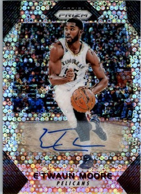 2017-18 Panini Prizm Autographs Fast Break #128 E'Twaun Moore Auto - BSK