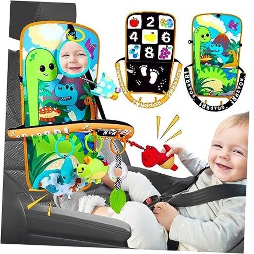 Baby Car Seat Dinosaurs Toys - Kick and Play Double Sided Infant Car Seat Toys - Picture 1 of 7