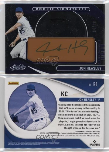 2022 Panini Absolute Rookie Signatures Tan Leather /99 Jon Heasley #120 Auto RC
