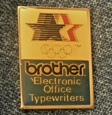 brother ロサンゼルスオリンピック 1984 Brother Olympic Pin ~ Electronic Typewriters ~ Los Angeles