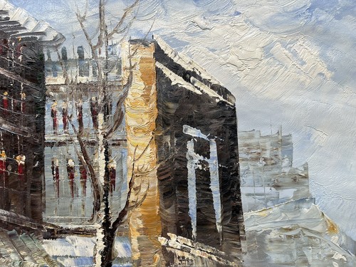Lienzo Arte de Pared Decoración Moderna Pintura al Óleo Pintado a Mano, Calle París, 51 X 61 cm - Imagen 2 de 5
