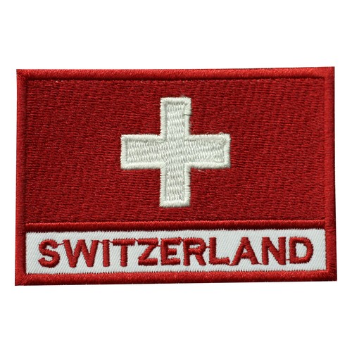 Switzerland Country Flag Iron/Sew On Patch Badge Embroidered Applique For Clothe - Picture 2 of 3