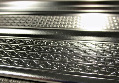 1955-1957 CHEVROLET BEL AIR 4 DOOR SEDAN WGN INTERIOR SILL PLATES W/FISHER LOGO - Picture 2 of 9