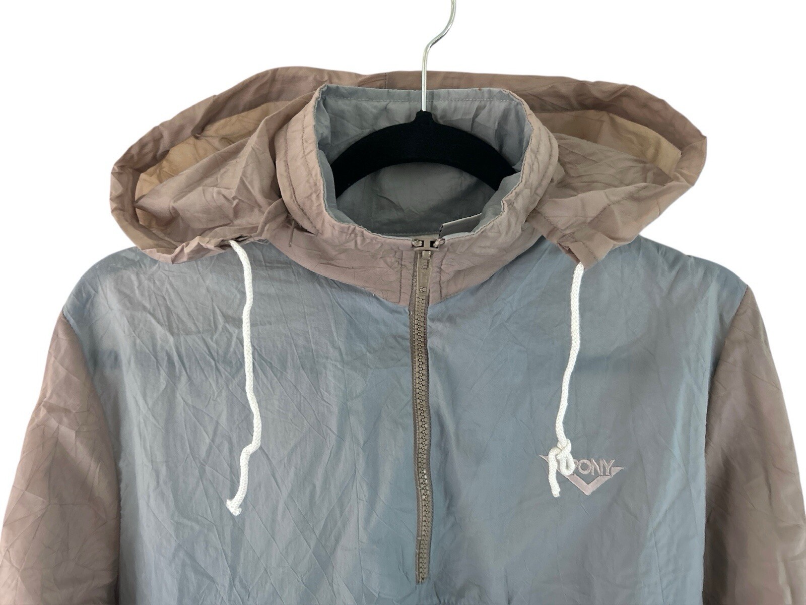 giacca a vento vintage PONY 1 4 zip donna taglia media fondo di magazzino nuova con etichetta anni 80