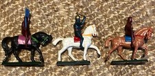 Vintage 1970s Starlux France Mounted Medieval Knights 1:32 Set Of 3 Ex Condition