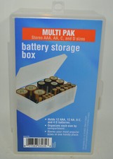 Dial Industries Battery Organizer Case, 12 AAA, 12 AA, 6 C, 4 D, Clear