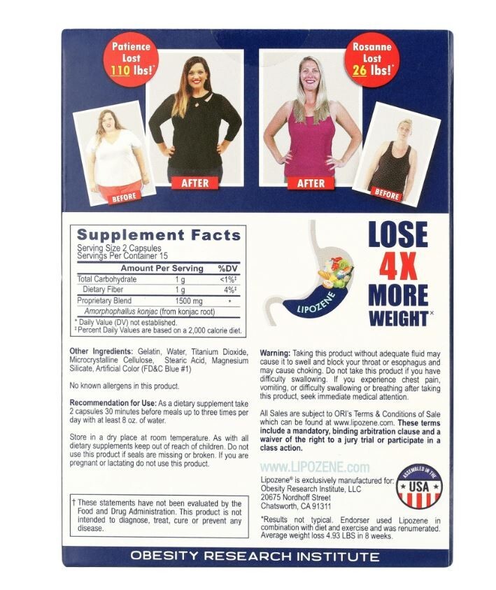 Lipozene Amorphophallus Konjac Maximum Strength Weight Loss Pills, 60Ct eBay