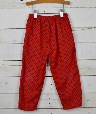 Girls ORIENT EXPRESSED Sz 4 Red Black Polka Dot Corduroy Pants Bottoms Ladybug