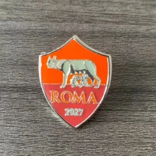 SERIE A A.S. ROMA (ROME) ENAMELED SOCCER/FOOTBALL LAPEL PIN W/SILVER BONUS BAG..