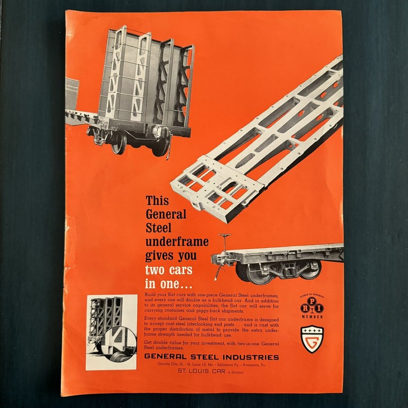 General Steel Industries VINTAGE AD Steel Railway Train Frame Advertisement