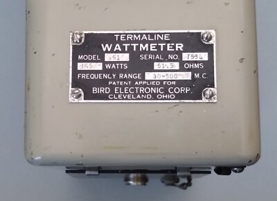 Tested Bird 61 Termaline Wattmeter, 1/5W Scales, 30-500 MHz, Great For HTs