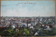 Webster, MA 1908 Postcard: Bird's Eye View - Massachusetts Mass