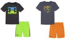 New Baby  Toddler Boys Under Armour T-Shirt  Shorts Set Pick Size  Color