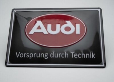 Audi Blechschild '' Audi '' Oval Vorsprung durch Technik A8-8973 20x30 cm
