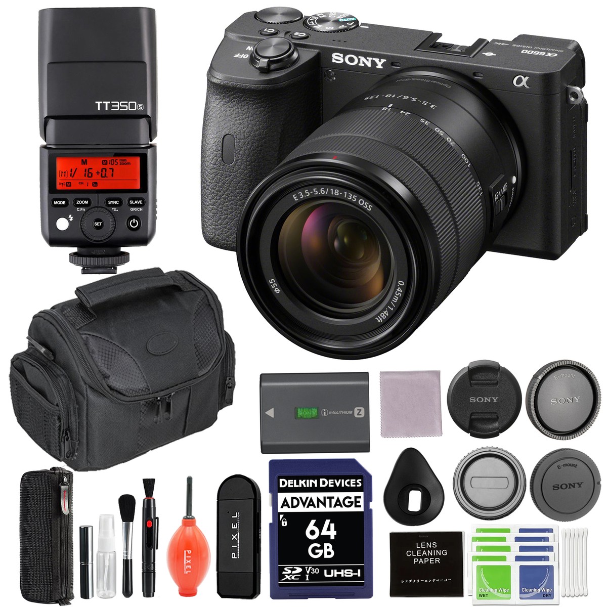 Sony Alpha a6600 Mirrorless Camera with 18-135mm Lens Kit Black