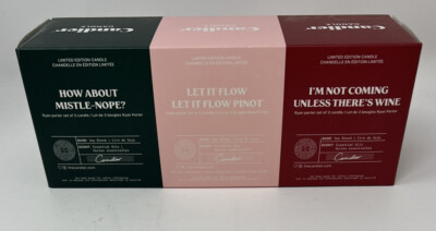 Ryan Porter Candier Glass Limited Edition Christmas Candle Set 3 NIB 