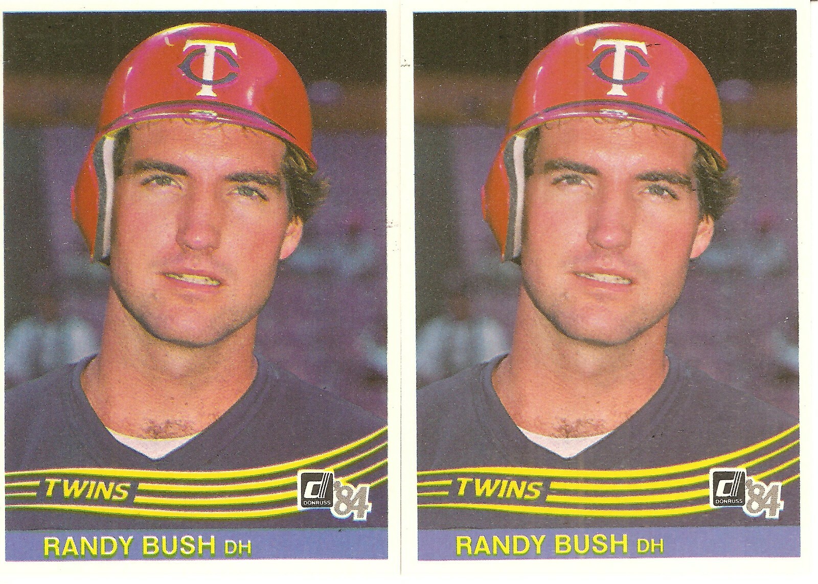 2 CARD 1984 DONRUSS RANDY BUSH BASEBALL CARD LOT  #513