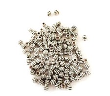 20 Silver Plated Beads Metal Spacers Approx. 4mm x 3mm 20 beads  s111 