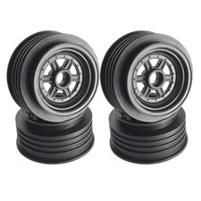 DE Racing Gambler Front Black Wheels 4Pcs for 3/8" Bearing / CW Offset