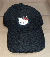 SANRIO HELLO KITTY BLACK CAP HAT FUZZY NEW