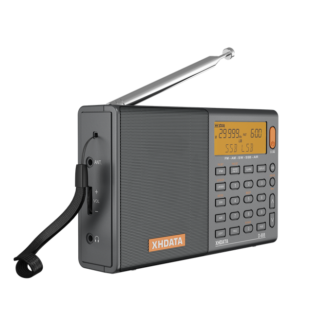 XHDATA D808 Stereo Multi Band Portable Digital Radio Gray for sale