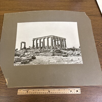 Temple of Aphaea Athena Aegina Greece Vintage Mounted Greek Architecture Photo