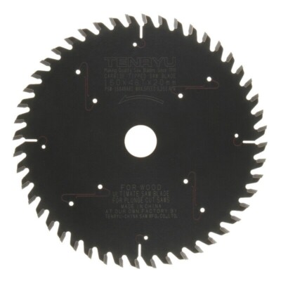 Tenryu 160 mm D X 20 mm S Plunge Cut PTFE Coated Saw Blade 48 teeth 1 pc