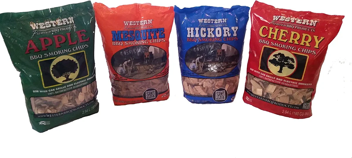 Western BBQ Smoking Wood Chips Variety Pack Bundle 4 Apple
