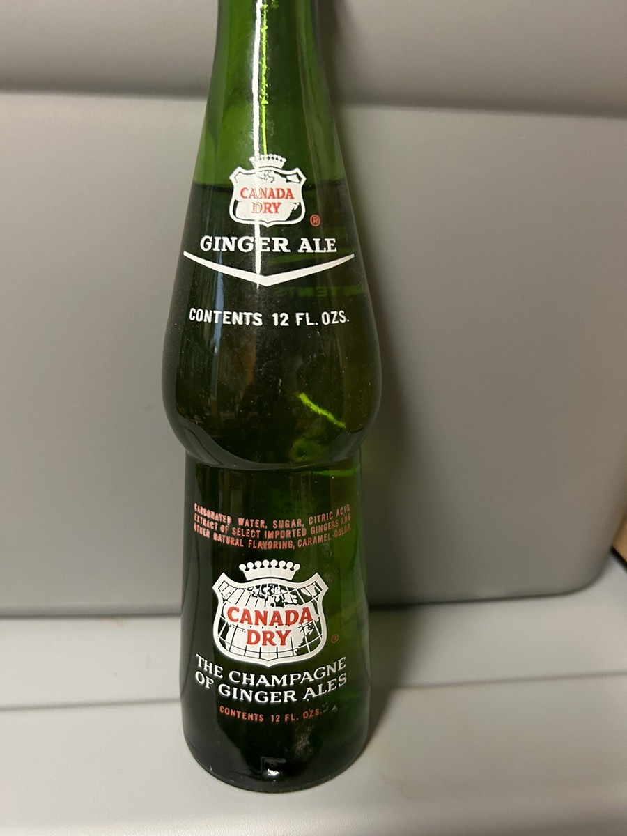 Vintage 60s Canada Dry Ginger Ale Full Unopened 12 oz Bottle