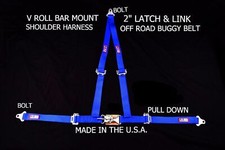 Off Road Seat Belt Rjs Racing 2 Buggy 3 Point V Harness Bolt In Blue