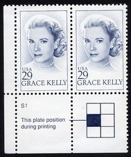 Scott #2749 Grace Kelly Plate # Pair of Stamps - MNH