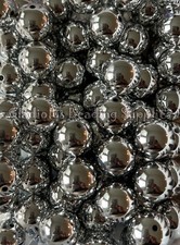 10 Pcs 20mm Silver UV Acrylic Beads, Bubblegum Beads, Chunky Beads