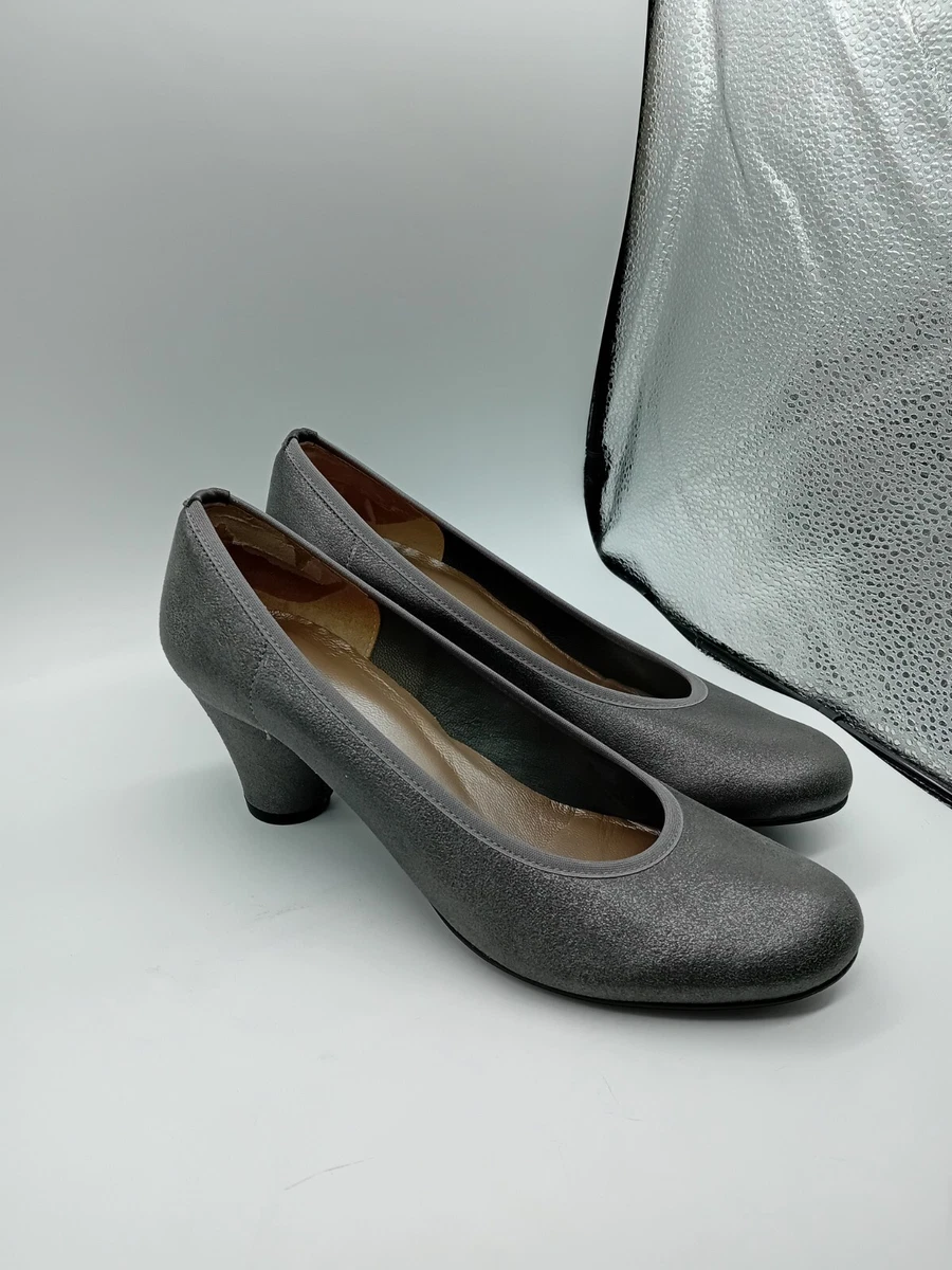 John Lewis Metallic Grey Court Style Shoes Size 5 UK 38 EU