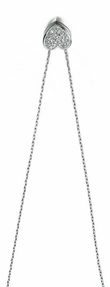 Cuore Ciondolo E Orecchini Set Massiccio Sterling Gemma Argento 45.7cm Catena - Immagine 3 di 4