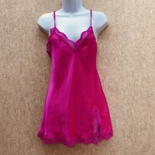 Satin  Lace Chemise Slip Nightgown, M