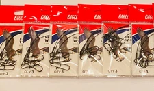 Eagle Claw FISHING 18 Black Nylon Wire Leaders 6" 20lb TEST, 3 to a pkg = 6 Pack